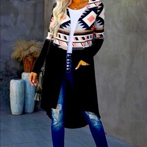 Boutique cardigan-Geometric design...great shape..only worn a couple times.